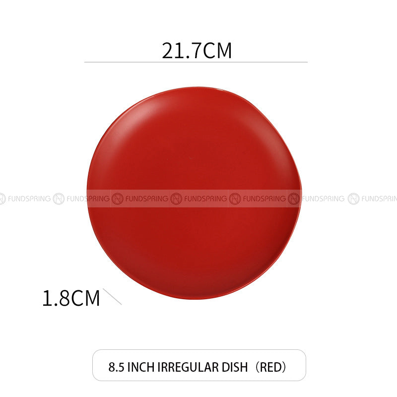 Ceramic Plate Round Shallow Plate Irregular Flat Plate Matte Plate Ceramic Plate Round Shallow Plate Irregular Flat Plate Matte Plate