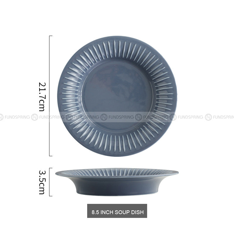 Nordic Tableware Vertical Stripes Dinnerware Ceramic Bowls Plates Nordic Tableware Vertical Stripes Dinnerware Ceramic Bowls Plates