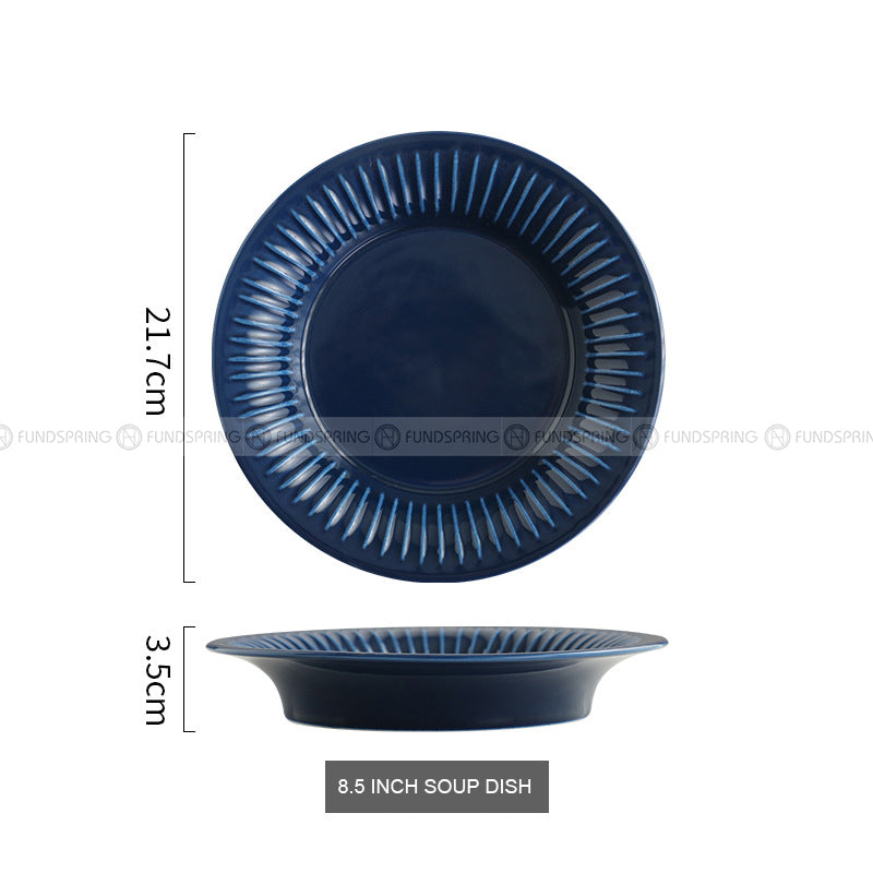 Nordic Tableware Vertical Stripes Dinnerware Ceramic Bowls Plates Nordic Tableware Vertical Stripes Dinnerware Ceramic Bowls Plates