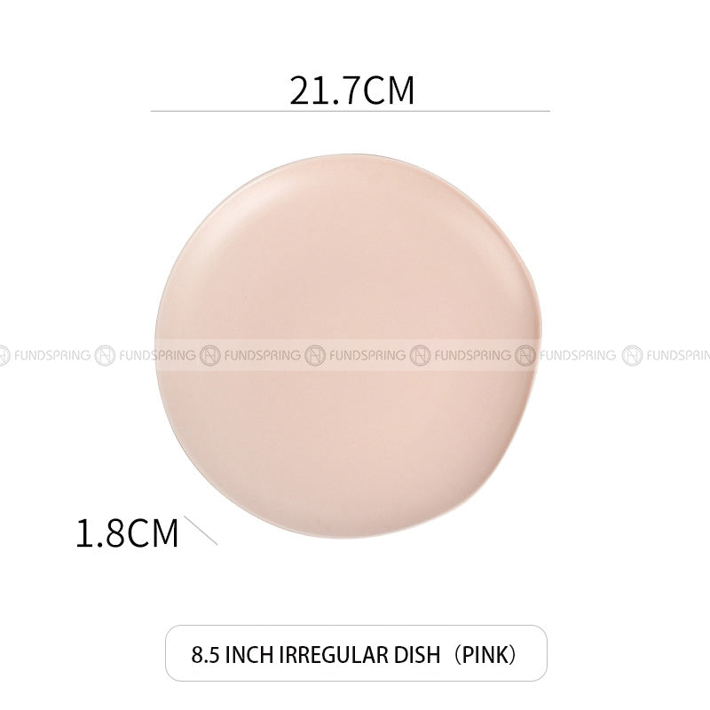 Ceramic Plate Round Shallow Plate Irregular Flat Plate Matte Plate Ceramic Plate Round Shallow Plate Irregular Flat Plate Matte Plate