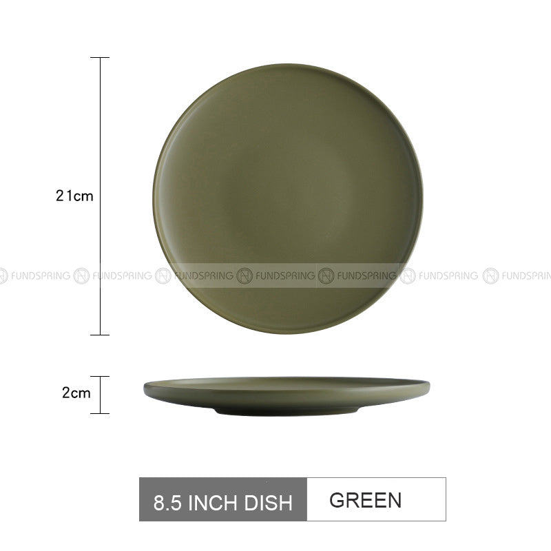 Nordic Ceramic Flat Plate Fruit Salad Plate Matte Shallow Plate Nordic Ceramic Flat Plate Fruit Salad Plate Matte Shallow Plate