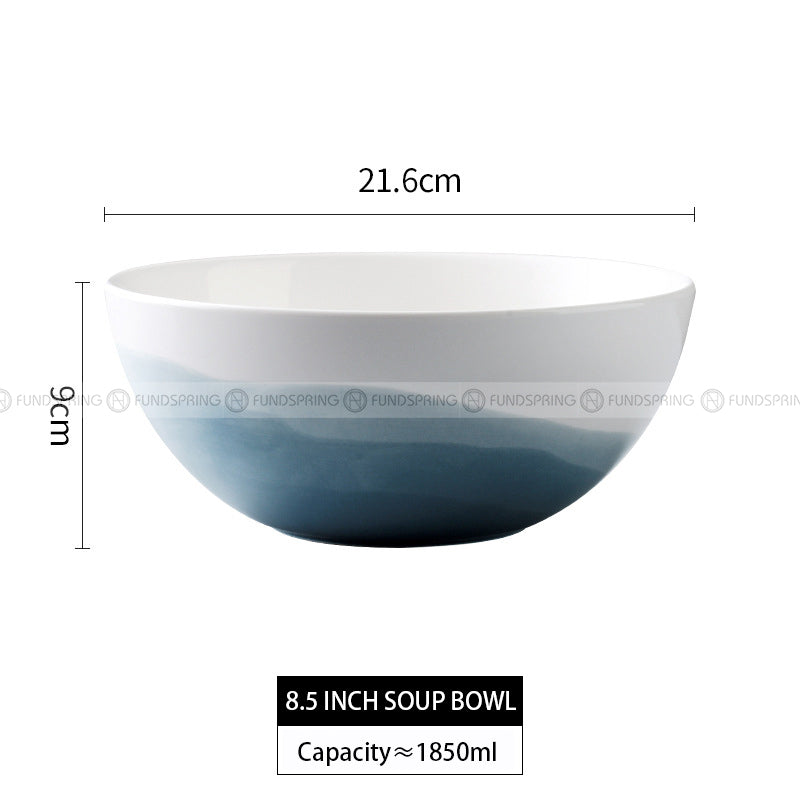 Ceramic Tableware Landscape Painting Dinnerware Gradient Bowls Plates Ceramic Tableware Landscape Painting Dinnerware Gradient Bowls Plates