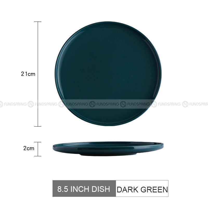 Nordic Ceramic Flat Plate Fruit Salad Plate Matte Shallow Plate Nordic Ceramic Flat Plate Fruit Salad Plate Matte Shallow Plate