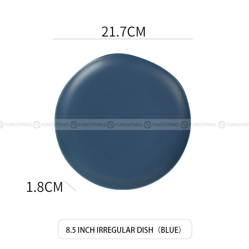 Ceramic Plate Round Shallow Plate Irregular Flat Plate Matte Plate Ceramic Plate Round Shallow Plate Irregular Flat Plate Matte Plate