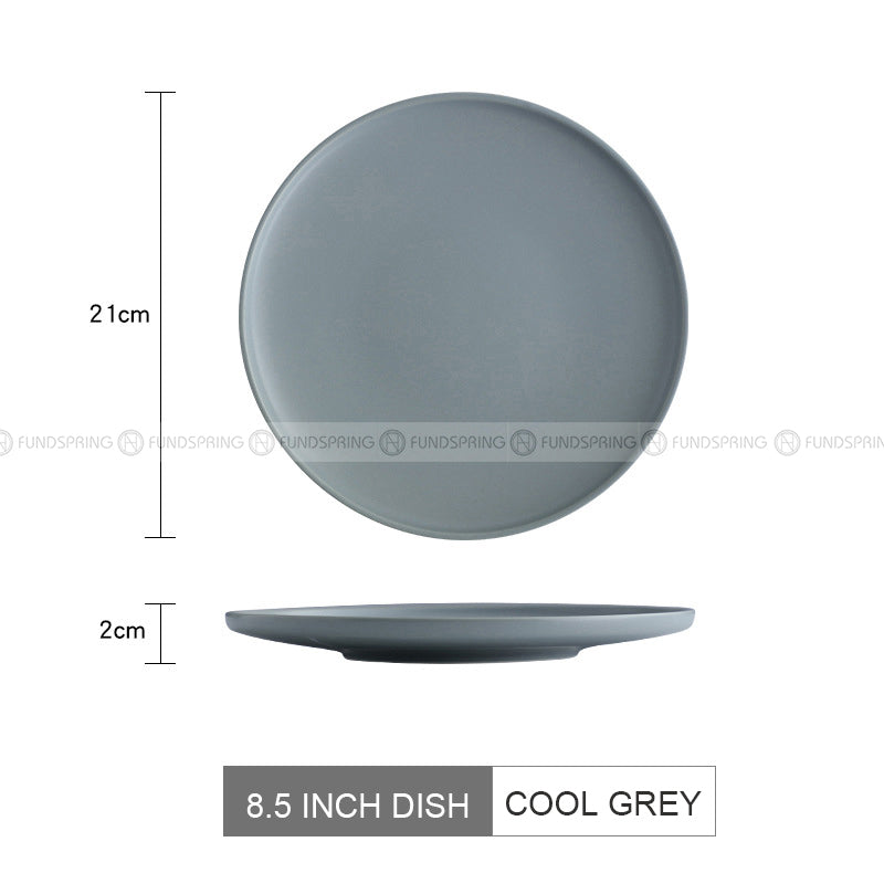 Nordic Ceramic Flat Plate Fruit Salad Plate Matte Shallow Plate Nordic Ceramic Flat Plate Fruit Salad Plate Matte Shallow Plate