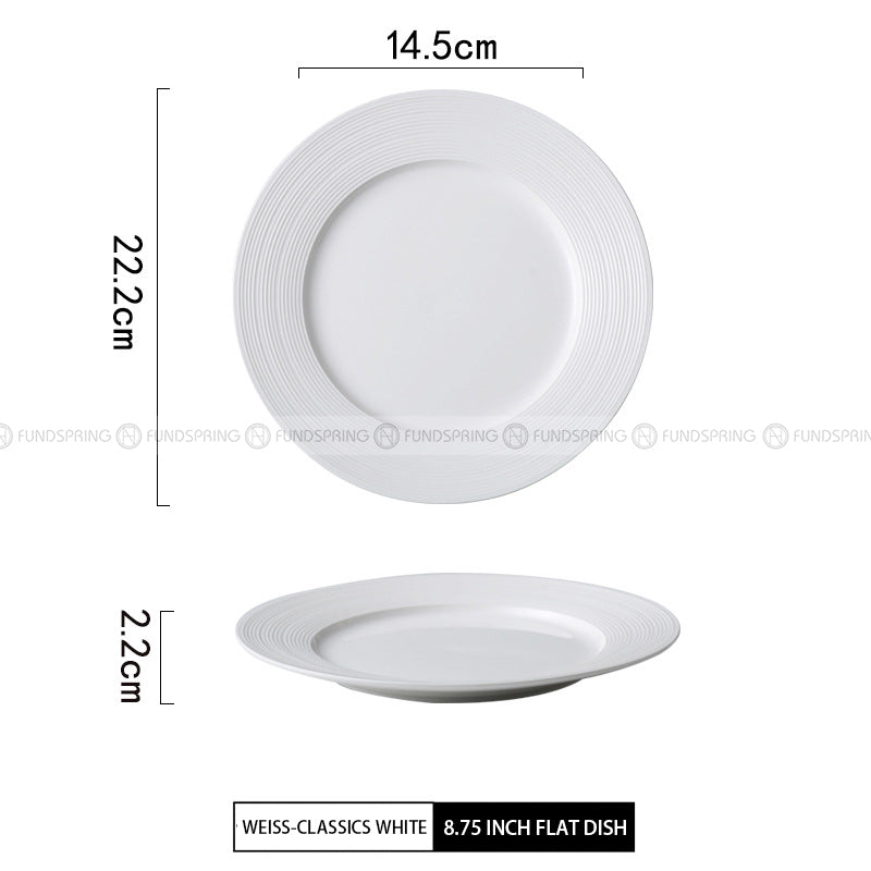 Designer Tableware Collection Weiss Series Ceramic Dish White Plate Designer Tableware Collection Weiss Series Ceramic Dish White Plate