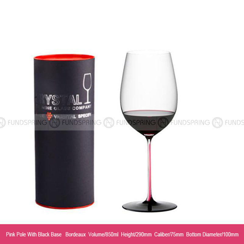 Bordeaux/Burgundy Stemware Goblet Glass With Colorful Cup Handle Bordeaux/Burgundy Stemware Goblet Glass With Colorful Cup Handle