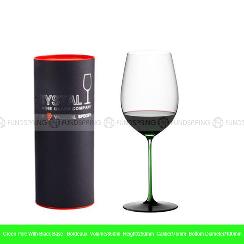 Bordeaux/Burgundy Stemware Goblet Glass With Colorful Cup Handle Bordeaux/Burgundy Stemware Goblet Glass With Colorful Cup Handle