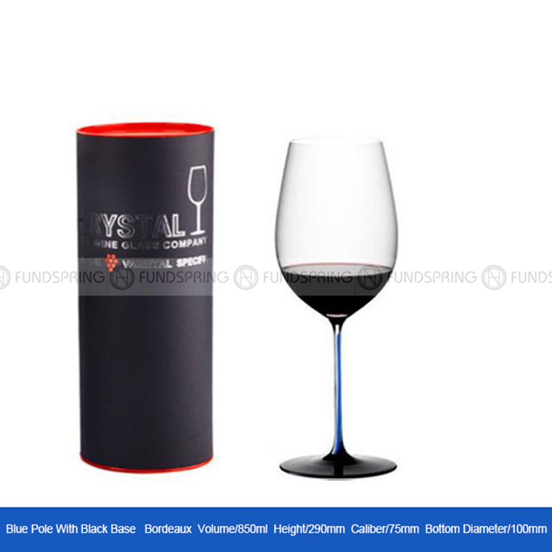 Bordeaux/Burgundy Stemware Goblet Glass With Colorful Cup Handle Bordeaux/Burgundy Stemware Goblet Glass With Colorful Cup Handle