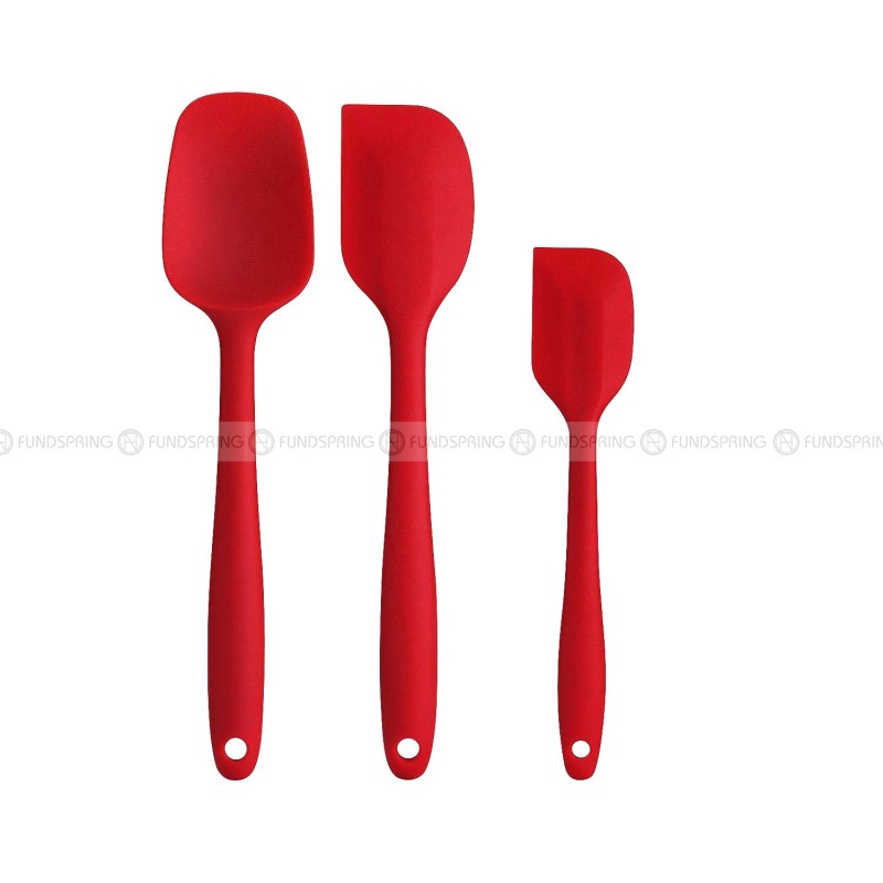 Silicone Baking Set: Cake Cream Spatula, Scraper, and Oil Brush Silicone Baking Set: Cake Cream Spatula, Scraper, and Oil Brush