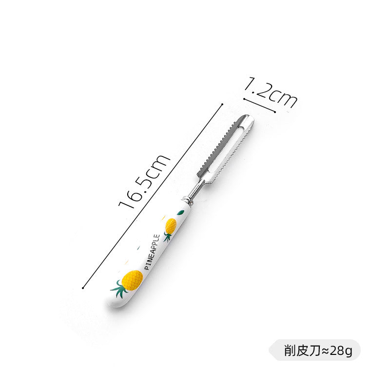 Creative Ceramic Handle Fruit Pattern SS Fork, Knife, Spoon, Chopsticks, Steak Flatware Set Creative Ceramic Handle Fruit Pattern SS Fork, Knife, Spoon, Chopsticks, Steak Flatware Set