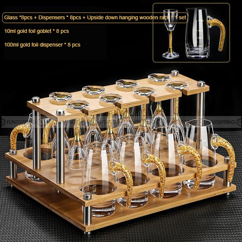 Gold Foil Wine Glass Wine Dispenser Small Goblet Cup Holder Win Set Gold Foil Wine Glass Wine Dispenser Small Goblet Cup Holder Win Set
