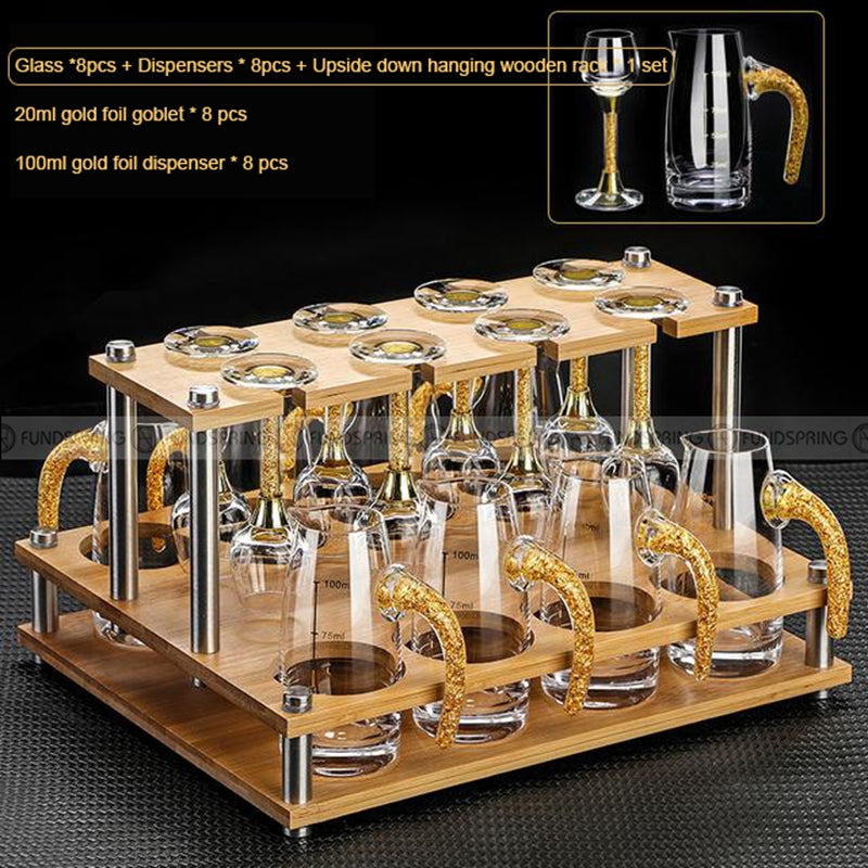 Gold Foil Wine Glass Wine Dispenser Small Goblet Cup Holder Win Set Gold Foil Wine Glass Wine Dispenser Small Goblet Cup Holder Win Set