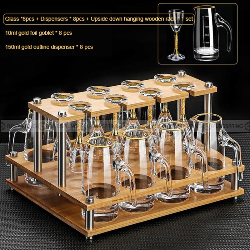 Gold Foil Wine Glass Wine Dispenser Small Goblet Cup Holder Win Set Gold Foil Wine Glass Wine Dispenser Small Goblet Cup Holder Win Set