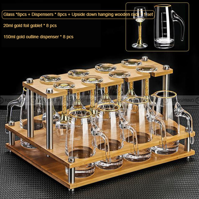 Gold Foil Wine Glass Wine Dispenser Small Goblet Cup Holder Win Set Gold Foil Wine Glass Wine Dispenser Small Goblet Cup Holder Win Set