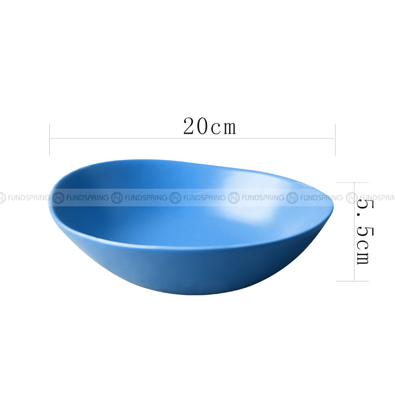 Nordic Matt Blue Tableware Ceramic Dinnerware Round and Irregular Plate Nordic Matt Blue Tableware Ceramic Dinnerware Round and Irregular Plate