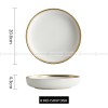 Simplicity Ceramic Tableware Black White With Gold Rim Plates Bowls Simplicity Ceramic Tableware Black White With Gold Rim Plates Bowls