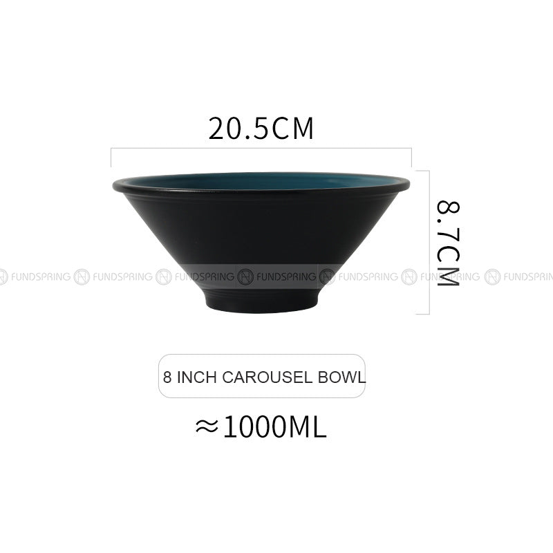 Ceramic Dinnerware Blue Trumpet Bowl Wide Mouth Bamboo Hat Bowl Ceramic Dinnerware Blue Trumpet Bowl Wide Mouth Bamboo Hat Bowl