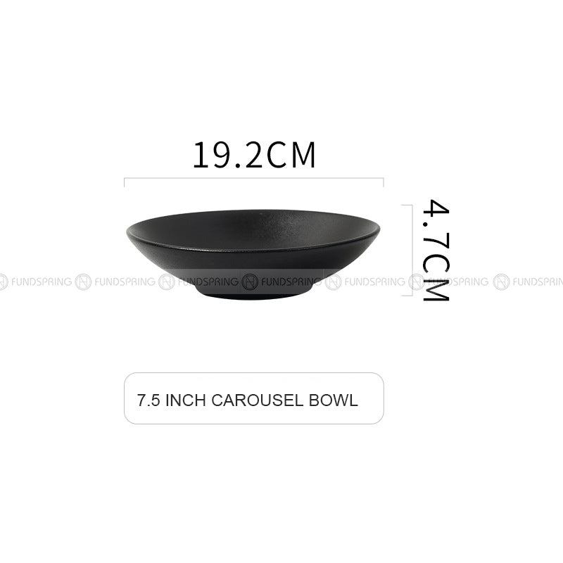 Black Tableware Hat Bowl Large Bowl Deep Soup Plate Serving Plate Black Tableware Hat Bowl Large Bowl Deep Soup Plate Serving Plate