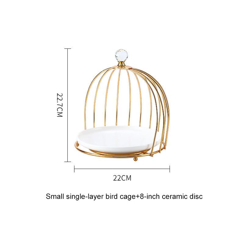 Ceramic Cake and Dessert Table Stand in the Form of a Birdcage Display Shelf for Afternoon Tea Ceramic Cake and Dessert Table Stand in the Form of a Birdcage Display Shelf for Afternoon Tea