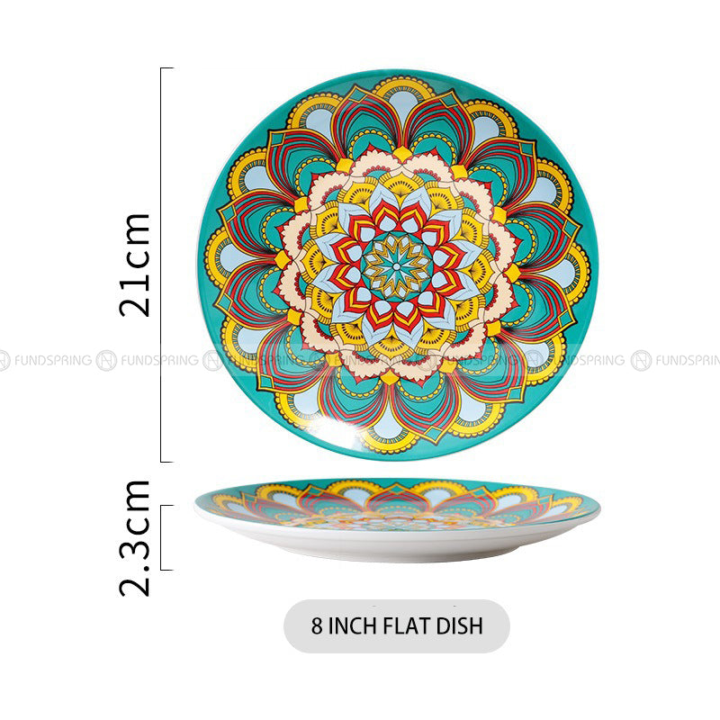 Porcelain Dinnerware Flowerish Hand-painted Plate Pattern Dinner Plate Porcelain Dinnerware Flowerish Hand-painted Plate Pattern Dinner Plate