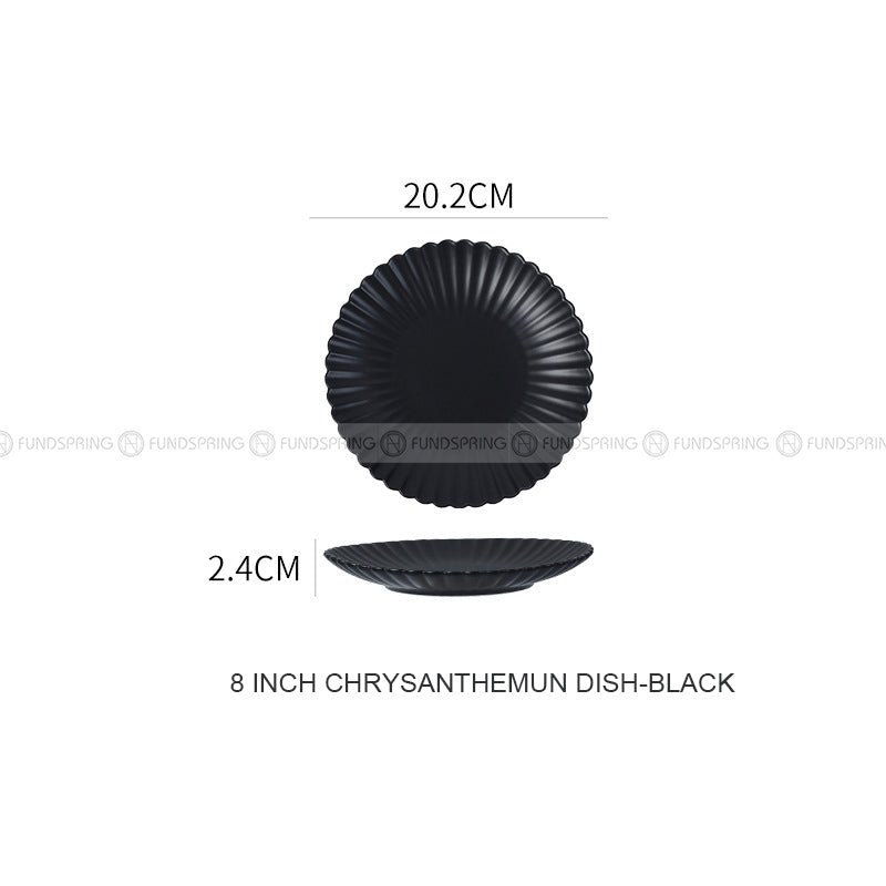 Ceramic Dinnerware Disc Chrysanthemum Flat Plate Minimalism Plate Ceramic Dinnerware Disc Chrysanthemum Flat Plate Minimalism Plate