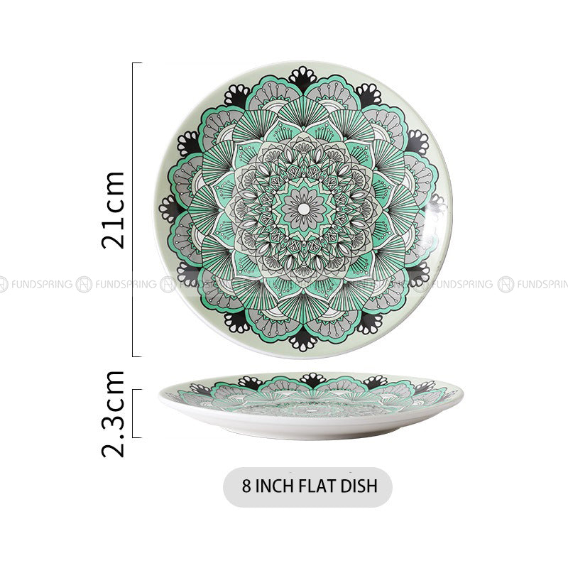Porcelain Dinnerware Flowerish Hand-painted Plate Pattern Dinner Plate Porcelain Dinnerware Flowerish Hand-painted Plate Pattern Dinner Plate