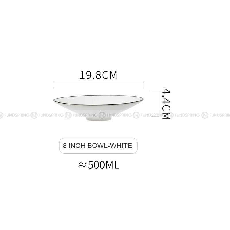Ceramic Ramen Bowl Trumpet Bowl Matte/Frosted Bowl Deep Plate Ceramic Ramen Bowl Trumpet Bowl Matte/Frosted Bowl Deep Plate
