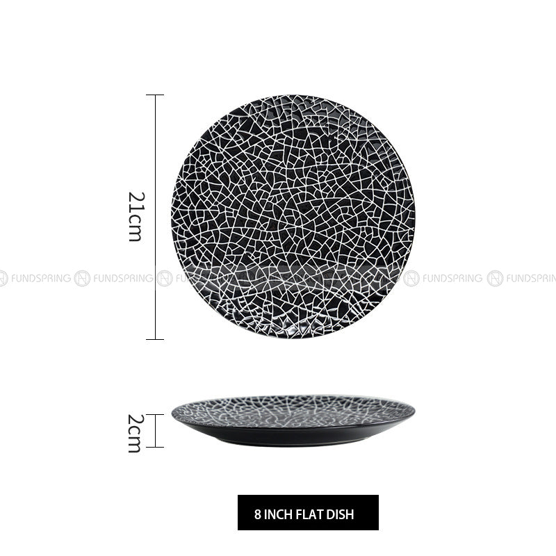 Ice Crack Texture Ceramic Dinnerware Minimalism Dinner Bowl Plate Ice Crack Texture Ceramic Dinnerware Minimalism Dinner Bowl Plate