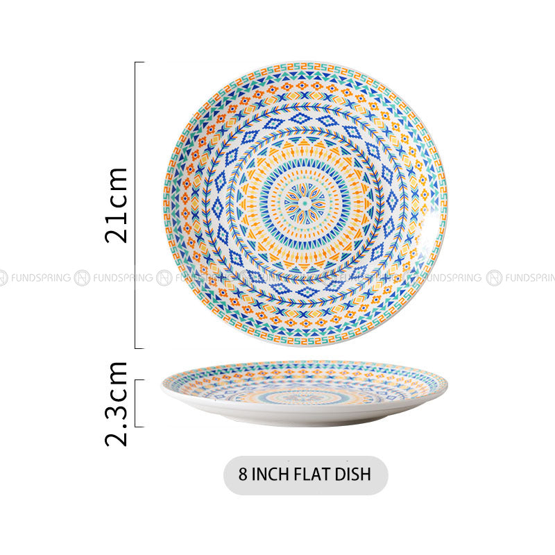 Porcelain Dinnerware Flowerish Hand-painted Plate Pattern Dinner Plate Porcelain Dinnerware Flowerish Hand-painted Plate Pattern Dinner Plate
