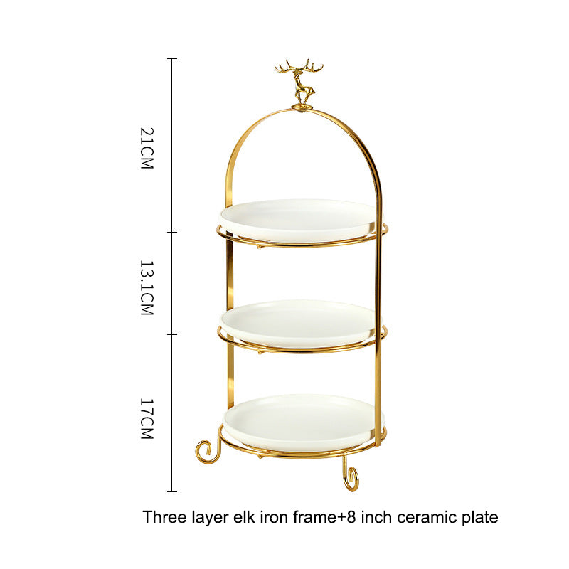 Elegant Ceramic Afternoon Tea Snack Tray: Sophisticated Dessert Table Display Rack Elegant Ceramic Afternoon Tea Snack Tray: Sophisticated Dessert Table Display Rack
