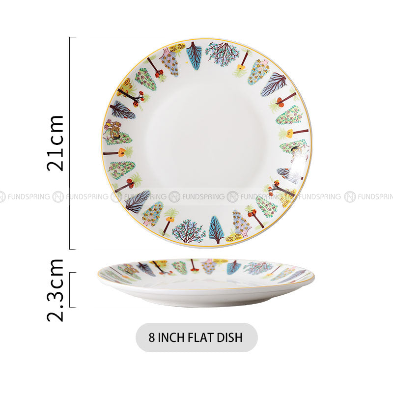 Porcelain Dinnerware Flowerish Hand-painted Plate Pattern Dinner Plate Porcelain Dinnerware Flowerish Hand-painted Plate Pattern Dinner Plate