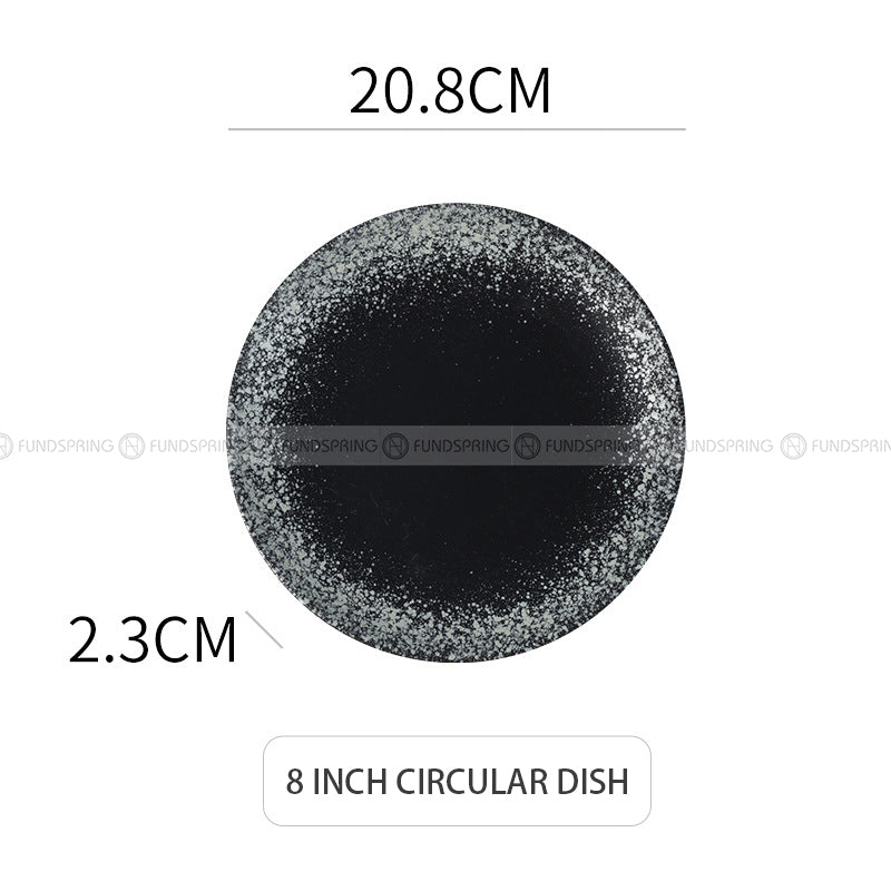 Japanese Ceramic Plate Gradient Glaze Dinnerware 6/8/10 Inches Shallow Plate Japanese Ceramic Plate Gradient Glaze Dinnerware 6/8/10 Inches Shallow Plate
