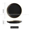 Simplicity Ceramic Tableware Black White With Gold Rim Plates Bowls Simplicity Ceramic Tableware Black White With Gold Rim Plates Bowls