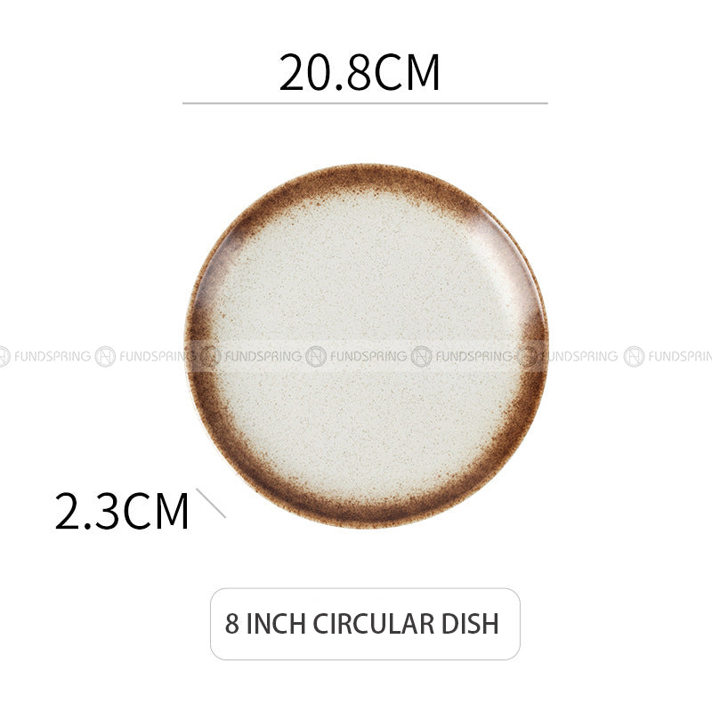 Japanese Ceramic Plate Gradient Glaze Dinnerware 6/8/10 Inches Shallow Plate Japanese Ceramic Plate Gradient Glaze Dinnerware 6/8/10 Inches Shallow Plate