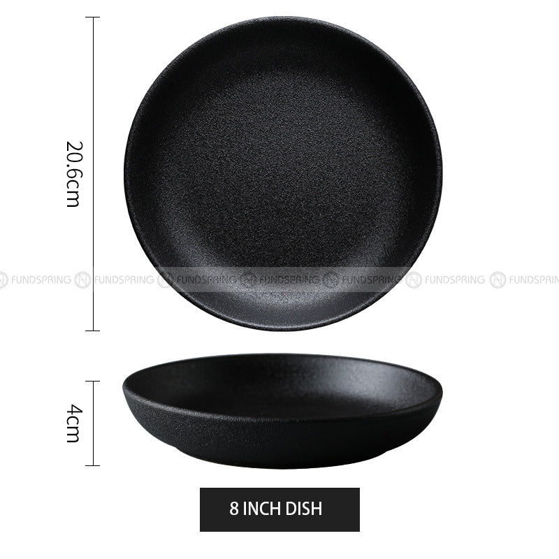Frosted Tableware Black Ceramic Dinnerware Untensils Bowls Plates Frosted Tableware Black Ceramic Dinnerware Untensils Bowls Plates