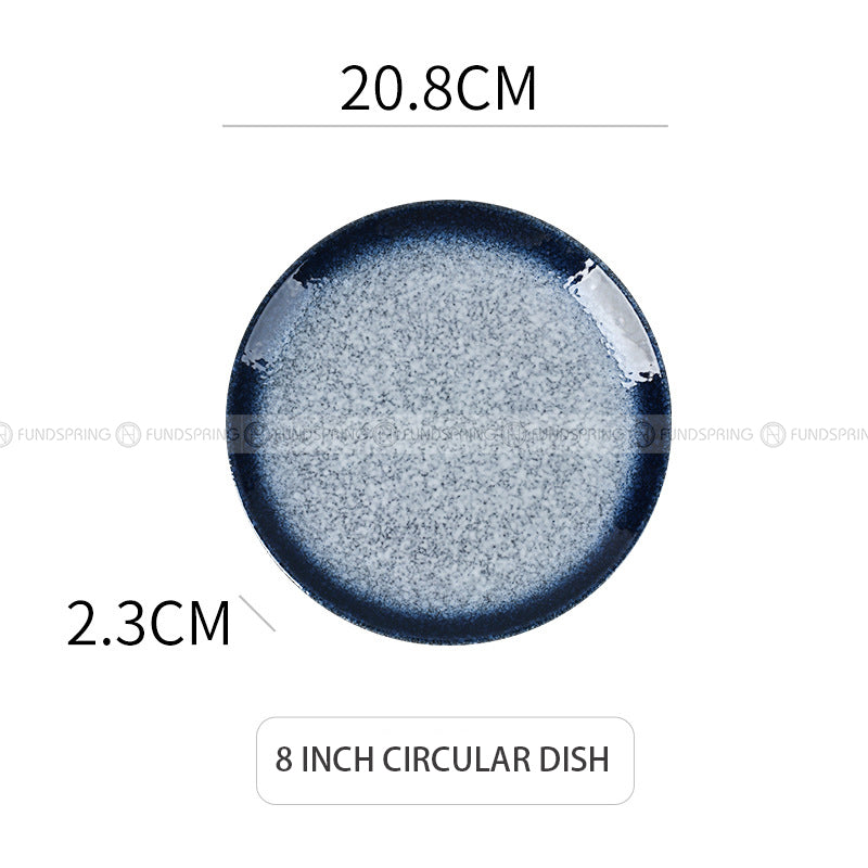 Japanese Ceramic Plate Gradient Glaze Dinnerware 6/8/10 Inches Shallow Plate Japanese Ceramic Plate Gradient Glaze Dinnerware 6/8/10 Inches Shallow Plate