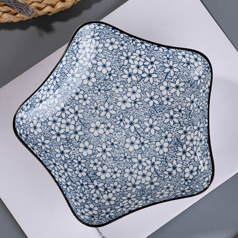 Japanese Elegance Ceramic Dinner Plates - Set of Underglaze Serve Plates Japanese Elegance Ceramic Dinner Plates - Set of Underglaze Serve Plates