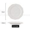 Modern Relief White Ceramic Dinner Plates Set of 2 (8" and 10") Modern Relief White Ceramic Dinner Plates Set of 2 (8" and 10")