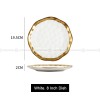 Elegant Ceramic Dinner Plates with Electroplated Gold Rim - Set of 2 (8" and 10") Elegant Ceramic Dinner Plates with Electroplated Gold Rim - Set of 2 (8" and 10")