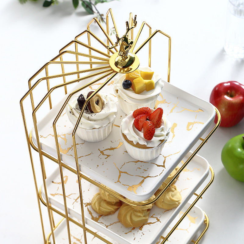 Refreshments Display Stand with Deer Top Decoration - Dessert Tray, Pastry Rack, Candy Storage Plate Refreshments Display Stand with Deer Top Decoration - Dessert Tray, Pastry Rack, Candy Storage Plate