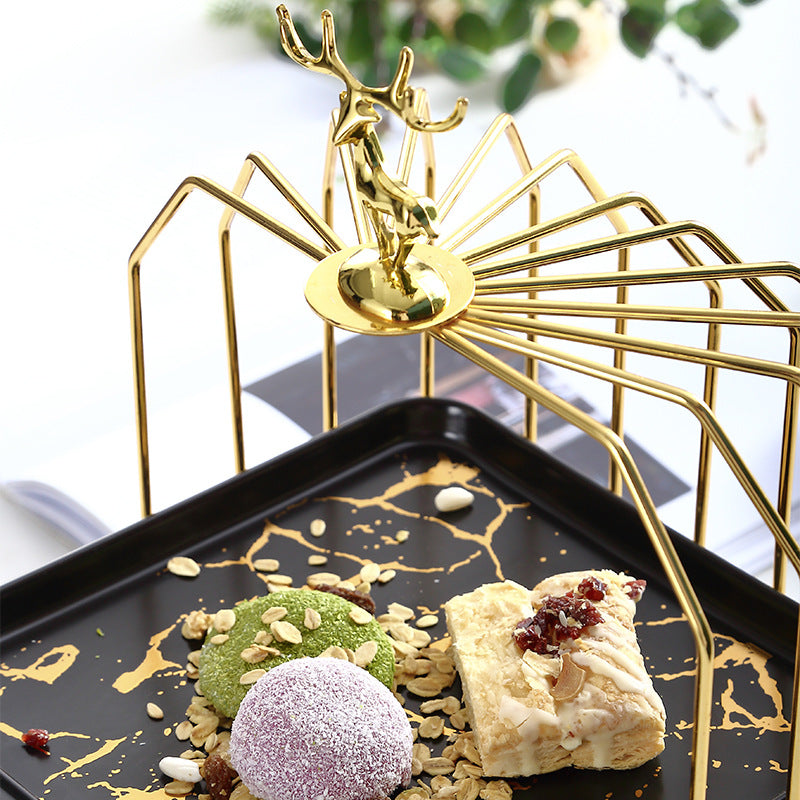 Refreshments Display Stand with Deer Top Decoration - Dessert Tray, Pastry Rack, Candy Storage Plate Refreshments Display Stand with Deer Top Decoration - Dessert Tray, Pastry Rack, Candy Storage Plate