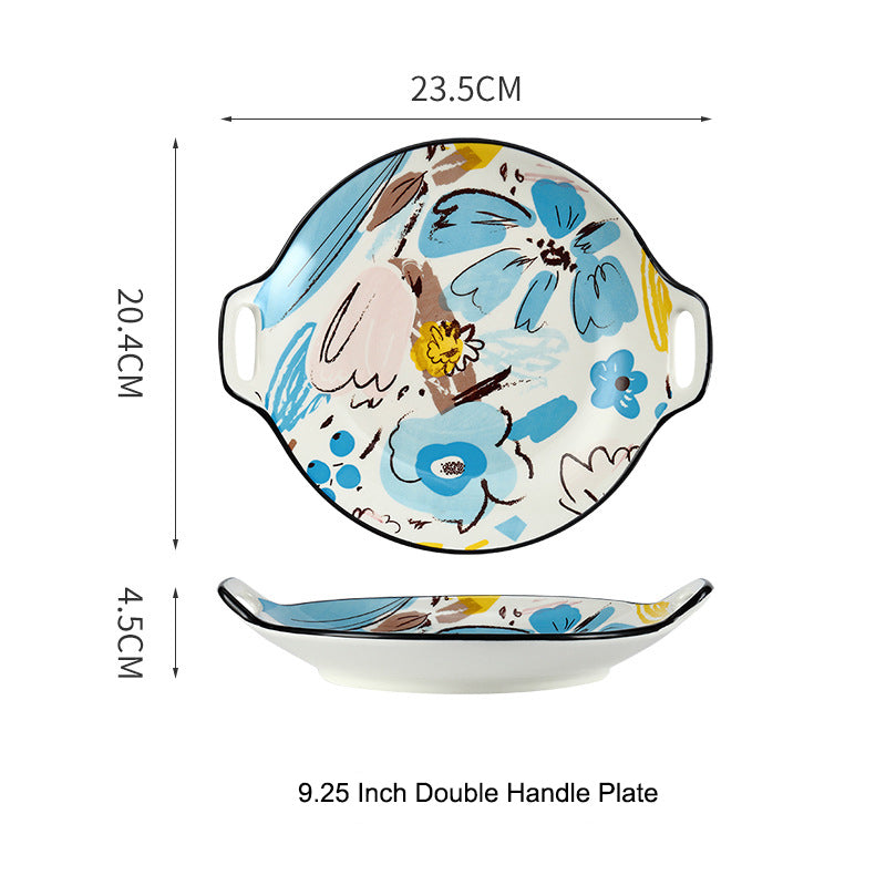 Hand-Drawn Doodle Ceramic Bowls and Plates - Household Dinnerware Hand-Drawn Doodle Ceramic Bowls and Plates - Household Dinnerware