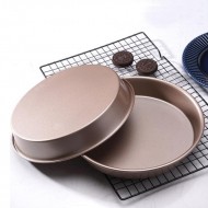 9.5-Inch Round Cake Mold Pizza Pan Champagne Nonstick Baking Pan 9.5-Inch Round Cake Mold Pizza Pan Champagne Nonstick Baking Pan