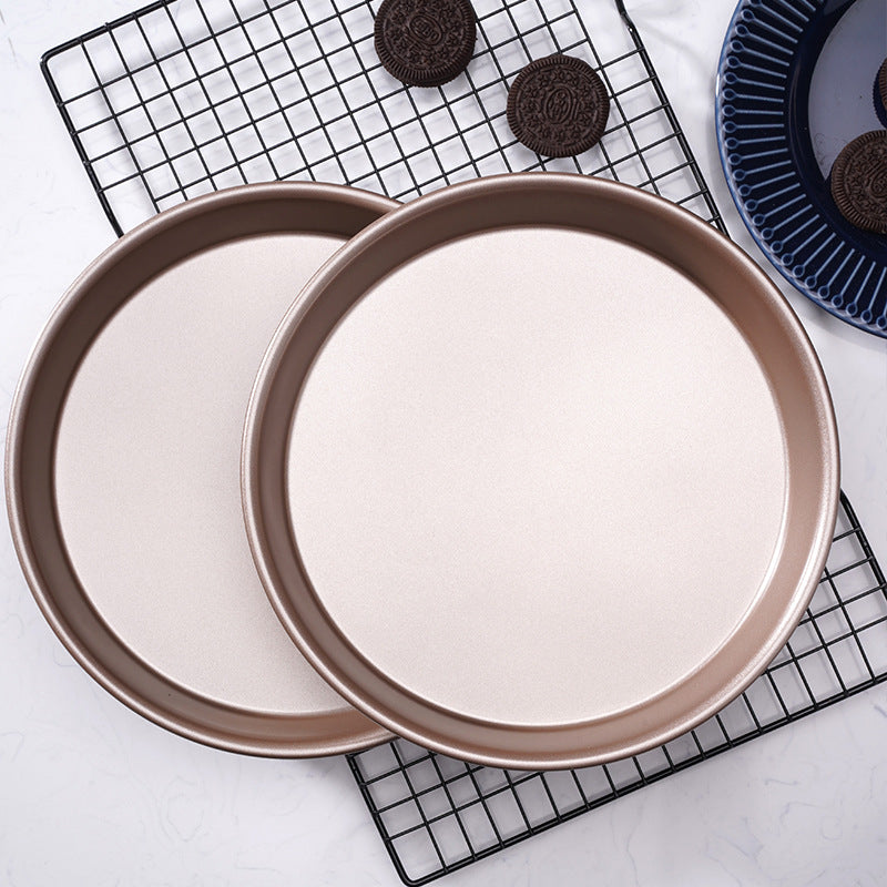 9.5-Inch Round Cake Mold Pizza Pan Champagne Nonstick Baking Pan 9.5-Inch Round Cake Mold Pizza Pan Champagne Nonstick Baking Pan
