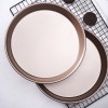 9.5-Inch Round Cake Mold Pizza Pan Champagne Nonstick Baking Pan 9.5-Inch Round Cake Mold Pizza Pan Champagne Nonstick Baking Pan