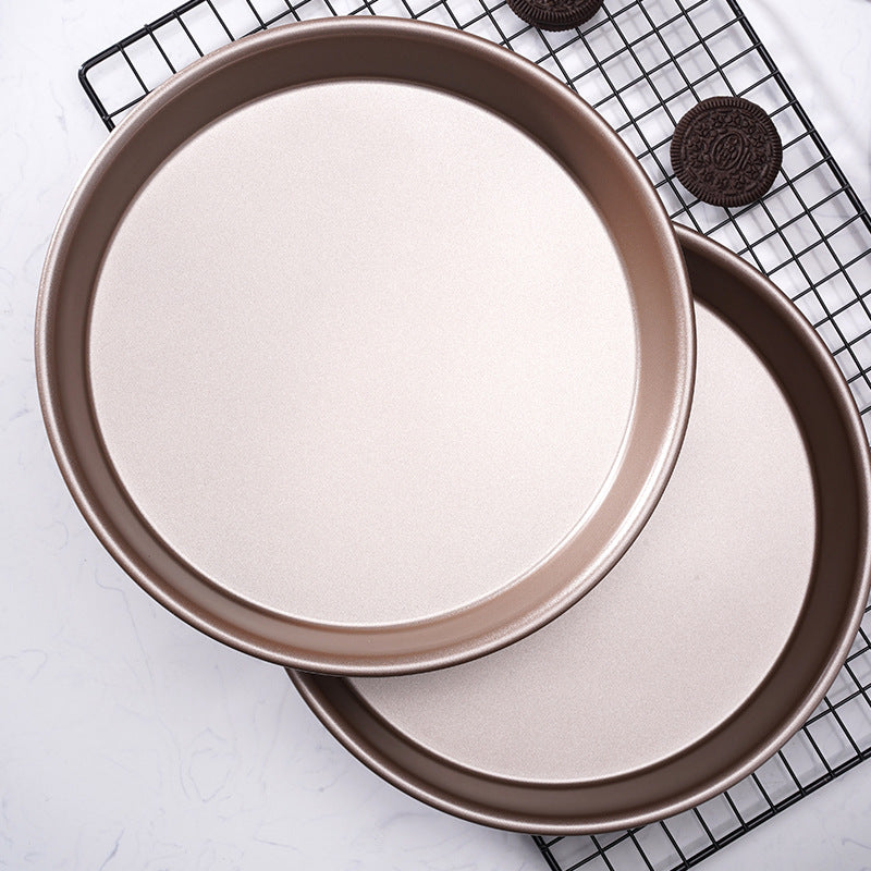9.5-Inch Round Cake Mold Pizza Pan Champagne Nonstick Baking Pan 9.5-Inch Round Cake Mold Pizza Pan Champagne Nonstick Baking Pan
