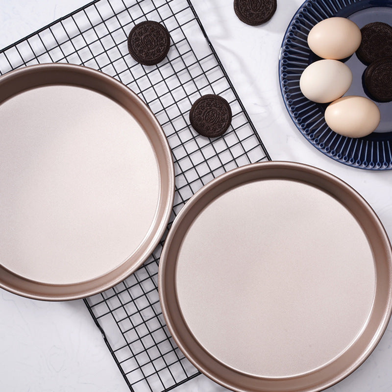 9.5-Inch Round Cake Mold Pizza Pan Champagne Nonstick Baking Pan 9.5-Inch Round Cake Mold Pizza Pan Champagne Nonstick Baking Pan