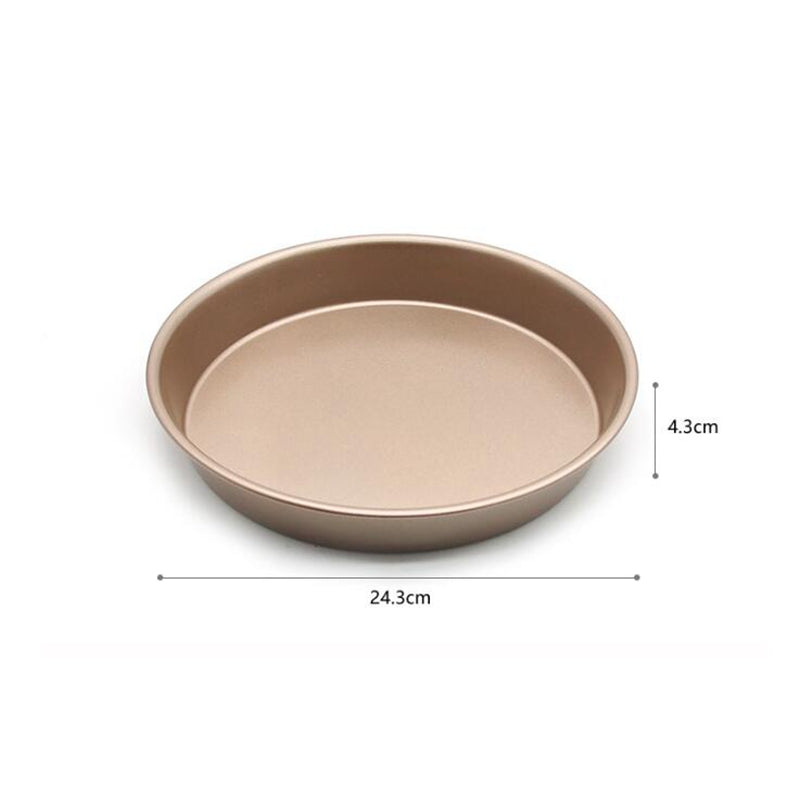9.5-Inch Round Cake Mold Pizza Pan Champagne Nonstick Baking Pan 9.5-Inch Round Cake Mold Pizza Pan Champagne Nonstick Baking Pan
