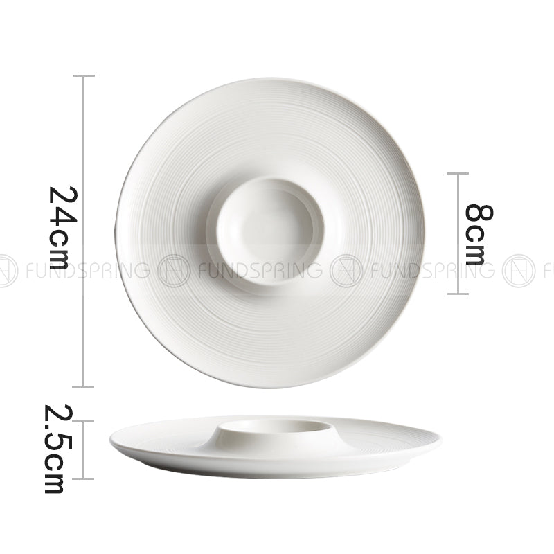 Weiss Series Dinnerware Collection White Volcano Plate Ceramic Disc Weiss Series Dinnerware Collection White Volcano Plate Ceramic Disc